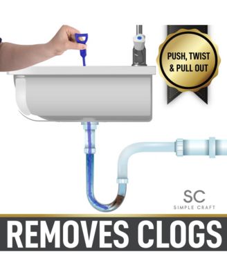 5 Pack 20-Inch Plumbing Snake Drain Clog Remover with Barbed Edges