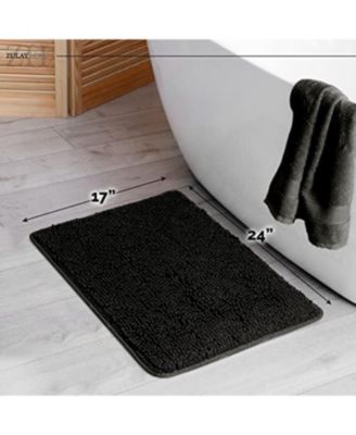 Soft Shaggy Microfiber Ultra Absorbent Bathroom Rug (17"x24")