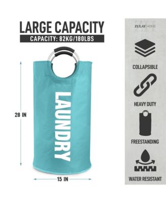 Heavy Duty Collapsible Laundry Basket with Handles (82L Large)
