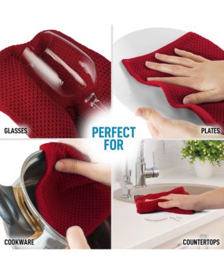 6 Pack 100% Cotton Waffle Weave - 12x12” Super Absorbent Dish Towels for Kitchen