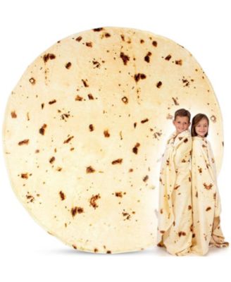 Burrito Tortilla Throw Blanket - Giant Double-Sided Tortilla Blanket for Adult and Kids - 280 GSM (60" Double Sided)
