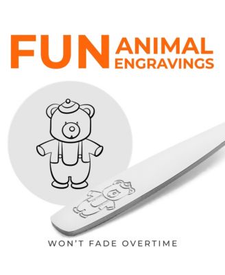 Kids and Toddler Cutlery Set Designed For Self Feeding - 4 Piece Fork