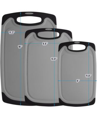 3 Piece Set Non Slip Kitchen Cutting Board with Juice Groove