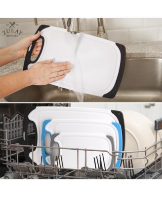 3 Piece Set Non Slip Kitchen Cutting Board With Juice Groove