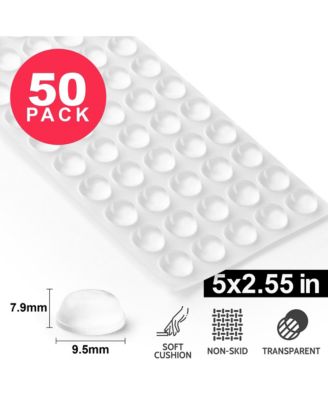 Clear Cabinet Door Rubber Bumpers for Kitchen Cabinets, Drawers, Picture Frames, Furniture, Glass Tops (50 Pack)
