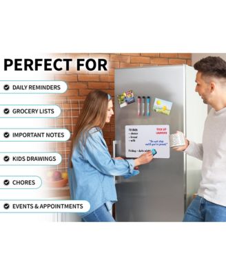 12x8" Magnetic Whiteboard for Fridge - Mini Magnetic Dry Erase Board Sheet with 3 Colored Markers and Eraser