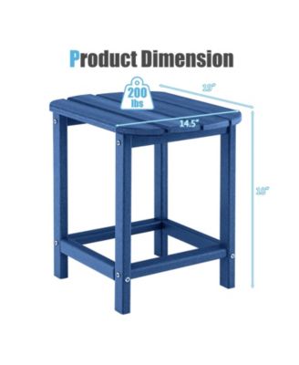 2 PCS 18'' Patio Adirondack Side Table Weather Resistant HDPE Garden