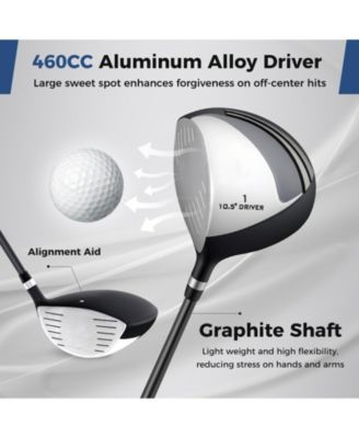 Men s Left-Handed Complete Golf Club Set with Stand Bag, Lightweight & Portable