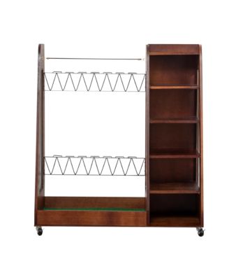 Golf Bag Storage Rack - Wooden Golf Clubs Organizer Fit 2 Golf Bags and Other Golfing Equipment Accessories for Garage, Club, Basement