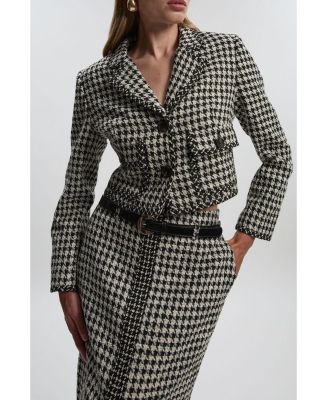 Women's Tweed Cropped Tailored Jacket