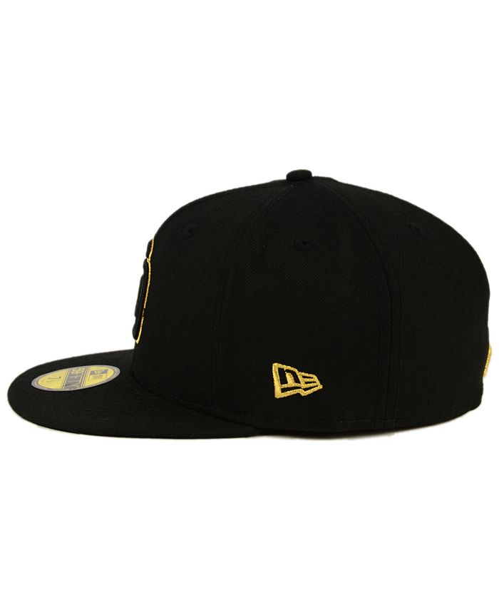New Era San Diego Padres Black On Metallic Gold 59FIFTY Fitted Cap - Macy's