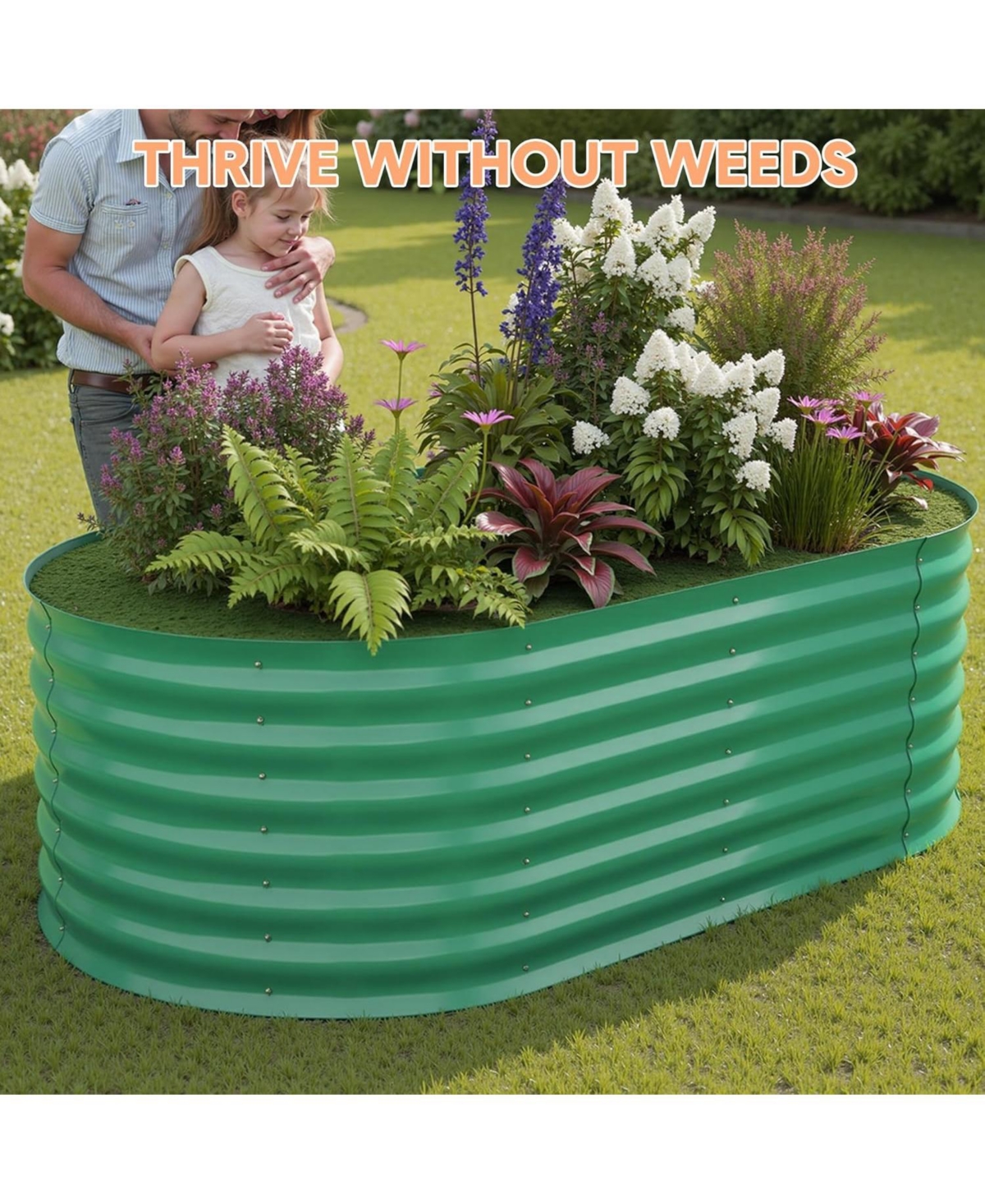 gaomon 6x3x2 ft Galvanized Metal Raised Garden Bed, 24" Tall Planter Box, Rust-Resistant Outdoor Garden, Patio & Balcony