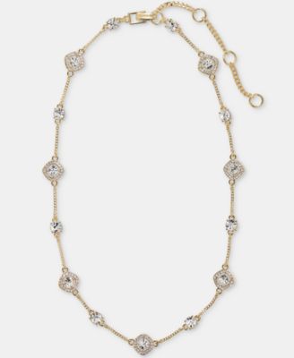 Crystal Station Collar Necklace, 16" + 3" extender