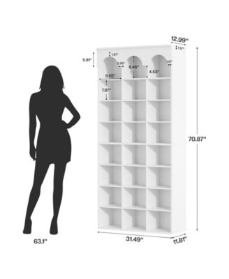 70.87" Tall Shoe Storage Cabinet with 24 Cubbies, Freestanding Shoes Rack Organizer