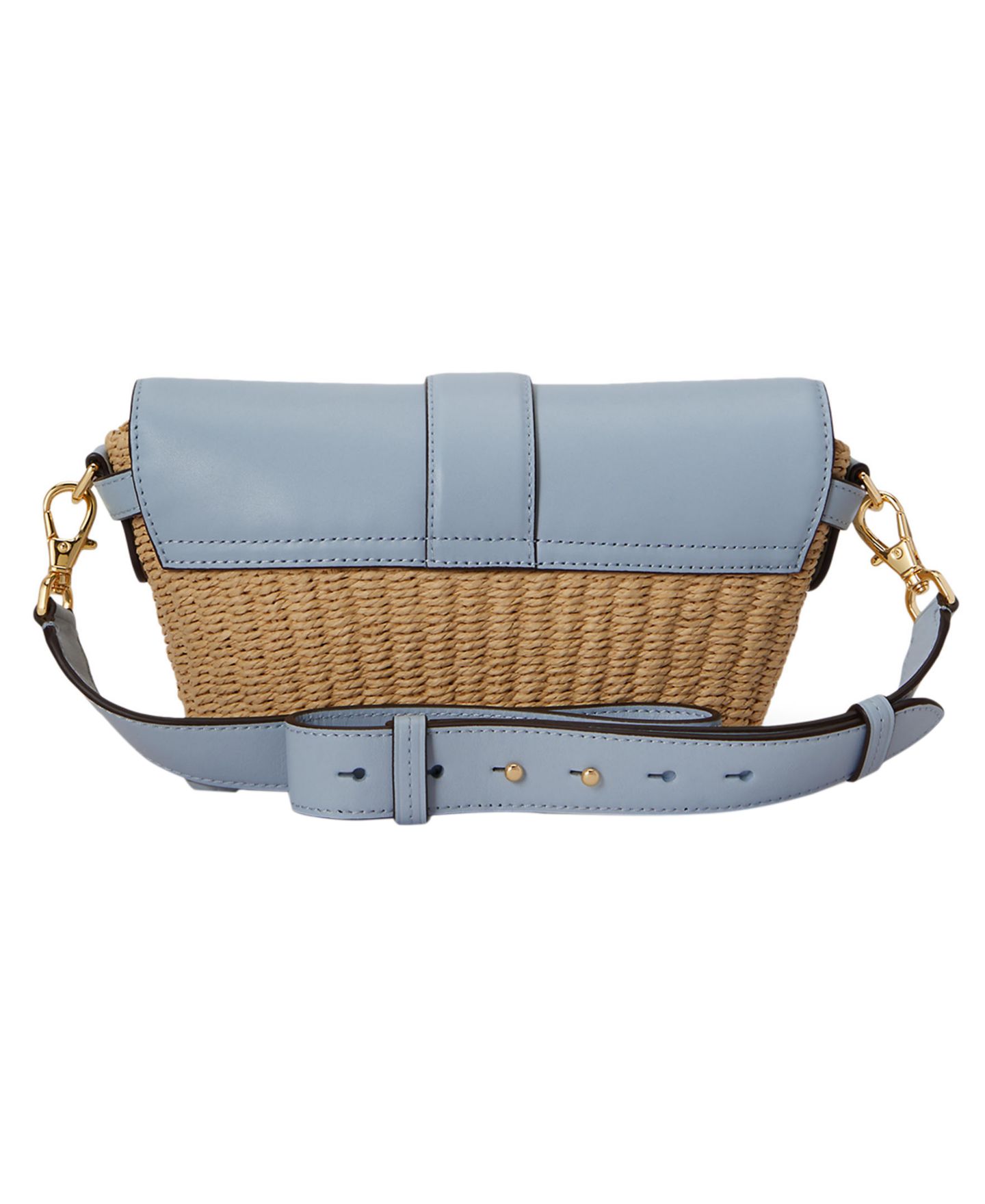 Женская сумка Lauren Ralph Lauren Lynden Small Straw-Leather Shoulder, цвет: Синий — фото 3