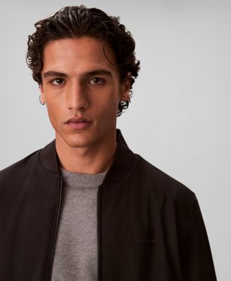 Men's Birdseye Round Collar Bomber Jacket