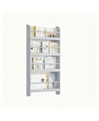 Wall-Mounted 4-Tier Bookshelf: Space-Saving, Kid-Friendly, Easy Assembly