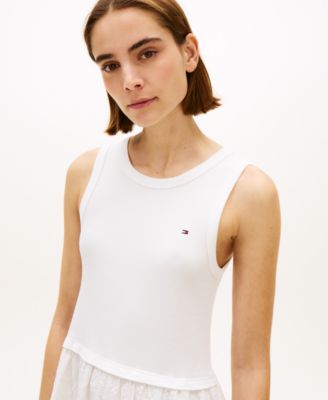 Women's Mixed Media Broderie Dress