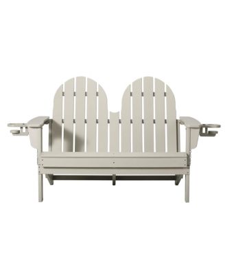 Outdoor Patio HDPE Folding Adirondack Garden Bench