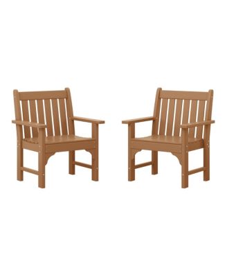 Outdoor Patio HDPE Adirondack Dining Arm Chairs Set of 2