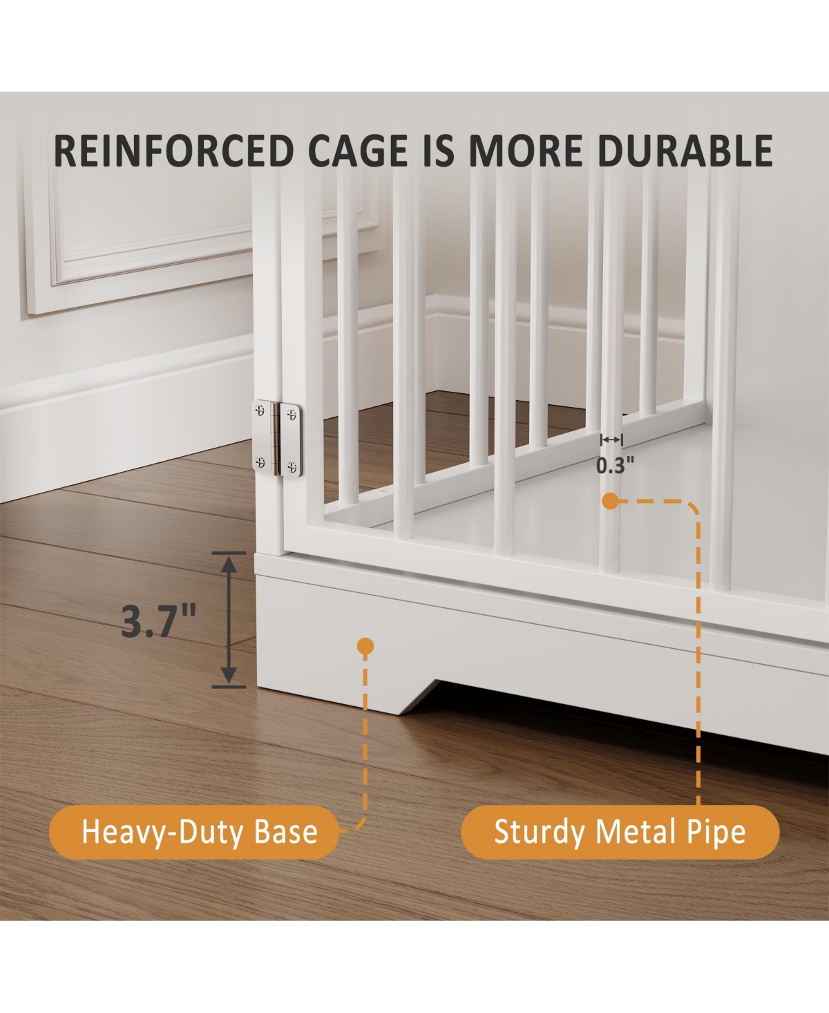 gaomon 47.8 Inch Dog Crate Furniture Kennel with Doors Wooden Pet House with Drawers and Storage Cabinet