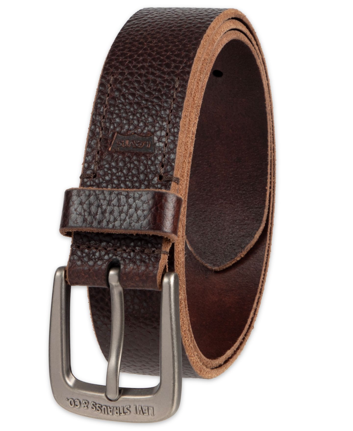Мужской ремень Levi's Raw-Edge Harness Belt, цвет: Коричневый — фото 2
