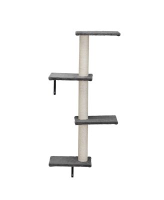 5-Piece Wall Mounted Cat Climber Set with Shelves, Perches & Scratching Posts - Modern Cat Furniture