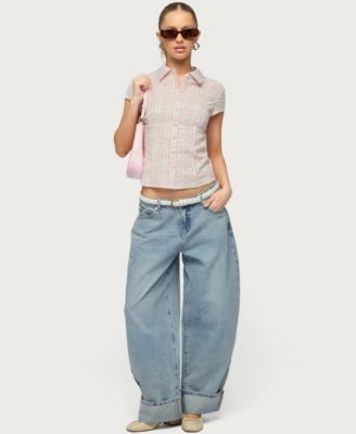 Women's Naiah Plaid Tailored Button Up Shirt