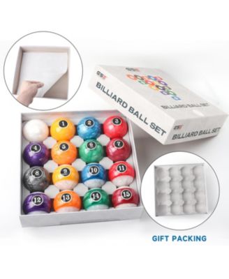 2 1/4-Inch Marble Swirl Professional Regulation Size Billiards Pool Balls Set, Standard 16 Balls Set