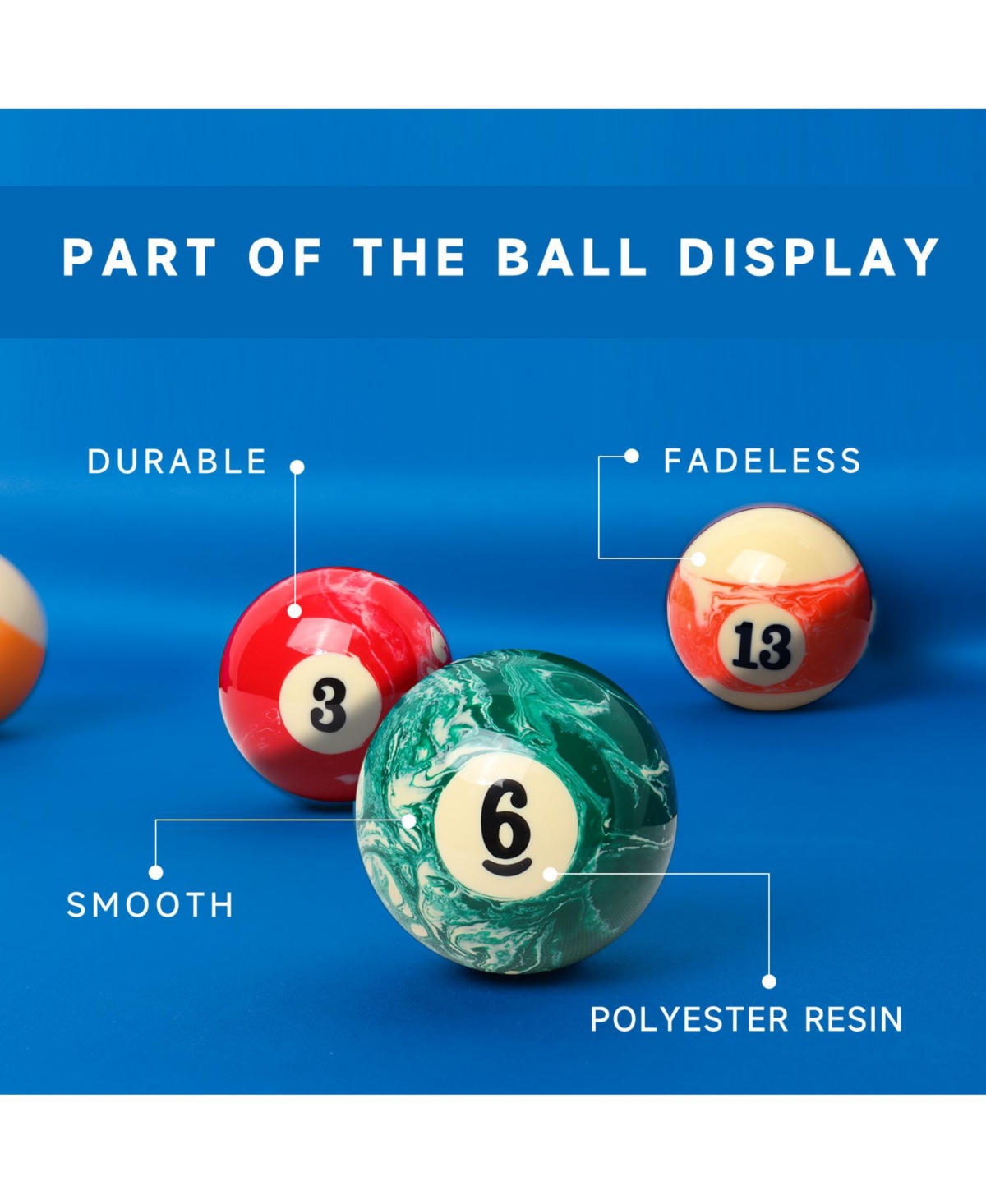 Gse Games & Sports Expert 2 1/4-Inch Marble Swirl Professional Regulation Billiards Pool Balls Set, Standard 16 Set