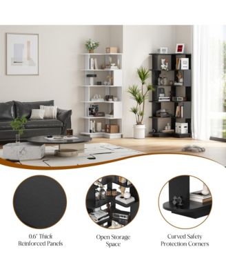 5-Tier Corner Bookshelf - L-Shaped Freestanding Bookcase, Storage Shelf & Display Stand for Living Room, Home Office