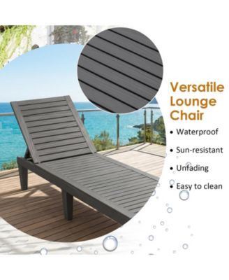 Patiojoy Lounge Chair Chaise Recliner Weather Resistant Adjustable Outdoor