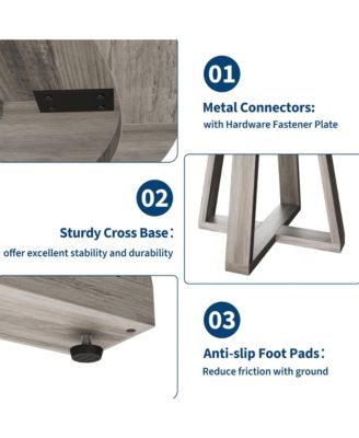 Round Dining Table for 4-6 People, 47 Inches Dining Room Table with Pedestal Base(Table Only )