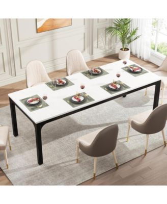 Dining Table for 6-8 People, 78-Inch Long Rectangular Dinner Table, 8 Seat