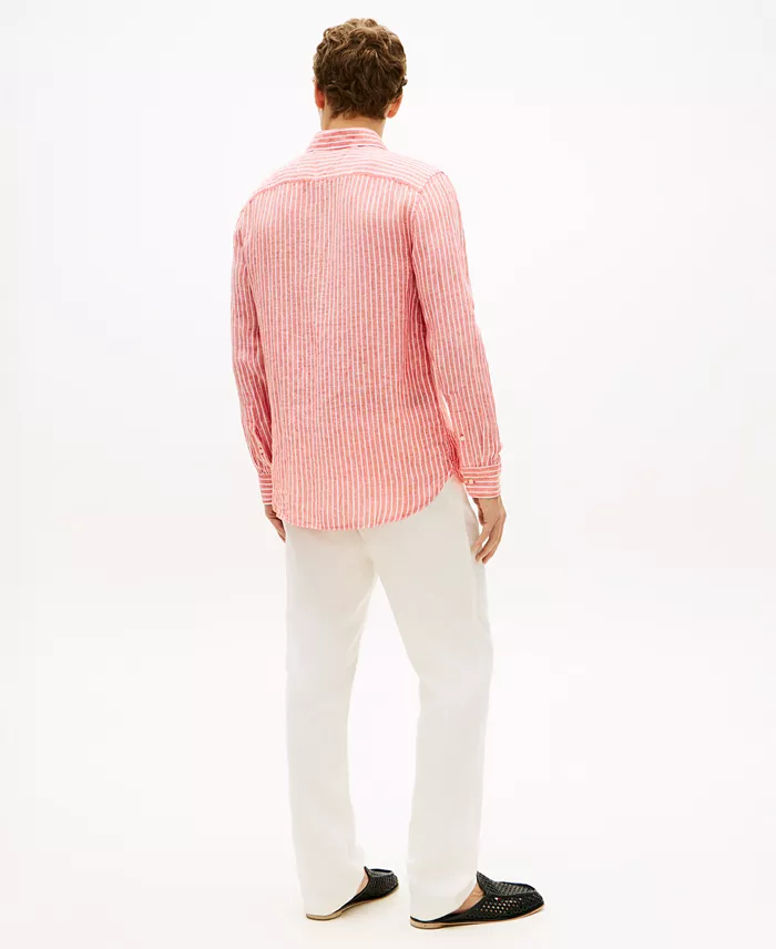 Men's 100% Linen Bengal Stripe Shirt - thumbnail 6