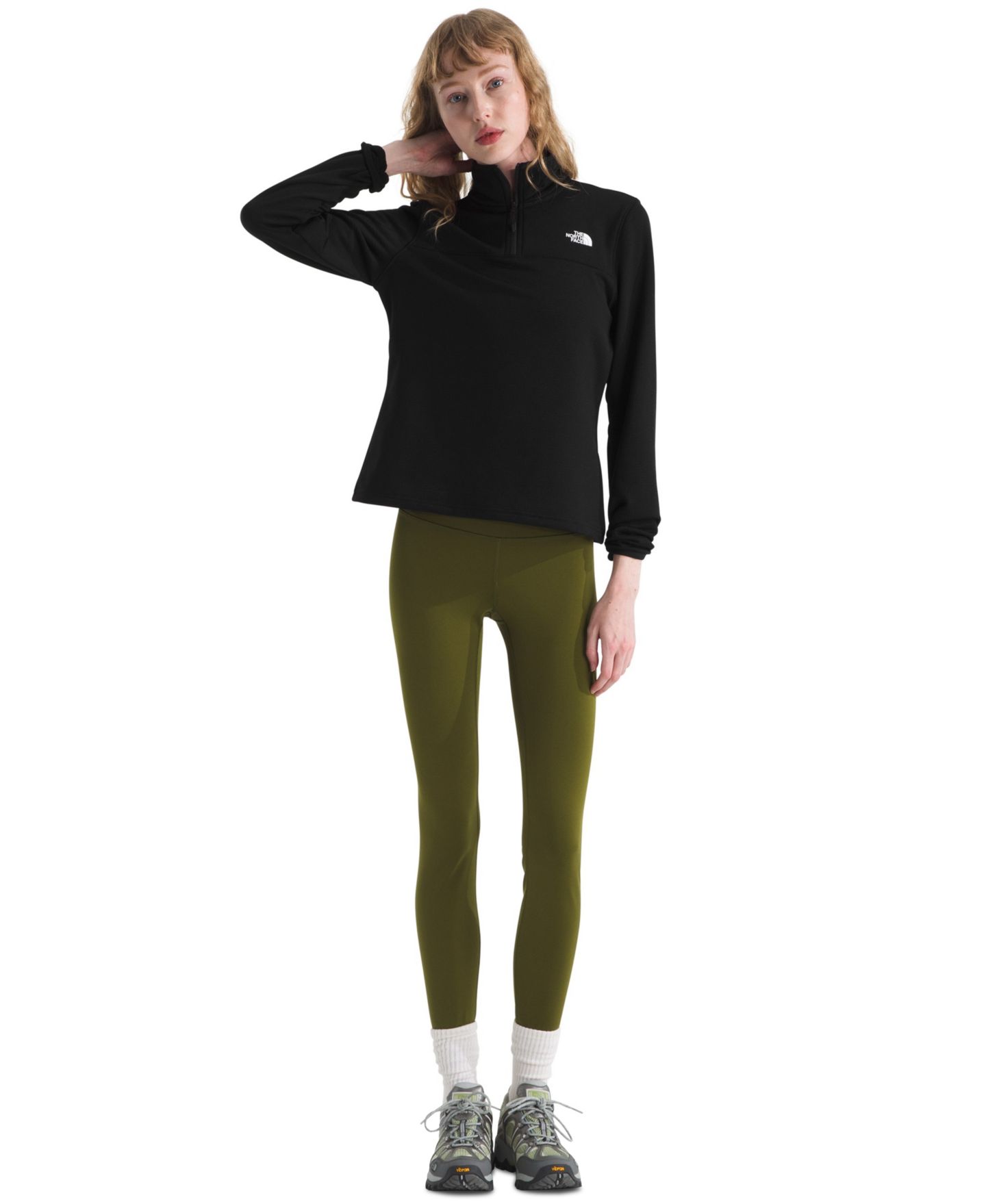 Женская куртка The North Face Cedar Trail Grid Fleece-Zip, цвет: Чёрный — фото 2