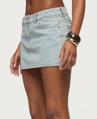 Women's Spencer Low Rise Denim Micro Skirt
