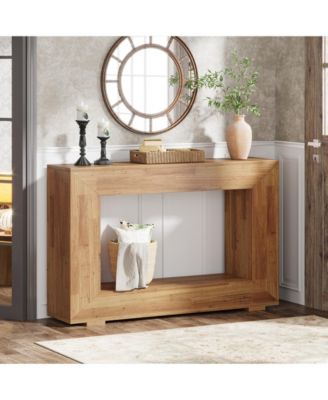 Farmhouse Console Table, 47 Inches Entryway Console Table with Storage, Industrial Hallway Accent Table for Living Room, Entrance