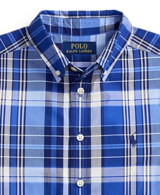 Boys' 8-20 Gingham Poplin Short-Sleeve Shirt