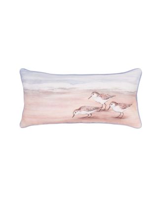 Sandpiper Coastal Shores Graphic Print Piped Throw Pillow, 12" x 24