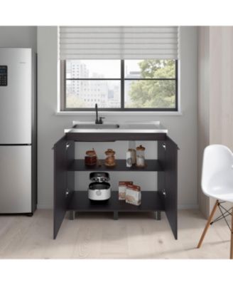 Utility Sink Cabinet with 2 Doors and 3 Shelves