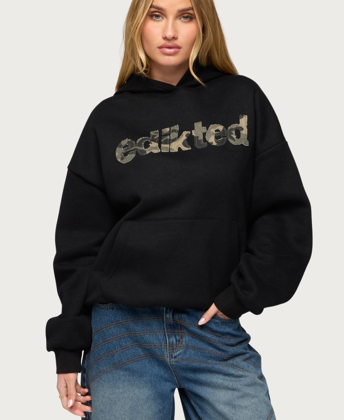 Edikted Women's Camo Cutie Oversized Hoodie