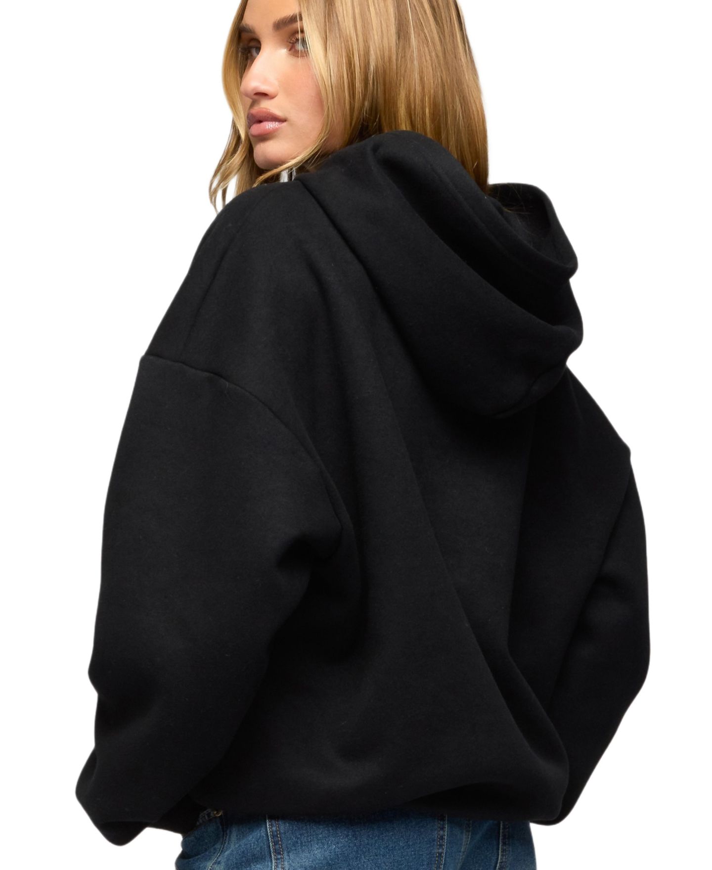 Женское худи Edikted Camo Cutie Oversized, цвет: Чёрный — фото 2