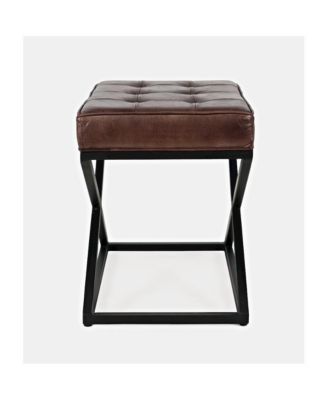 Global Archive Genuine Leather Distressed Ottoman Stool