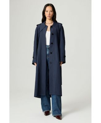 Women's Single-Breasted Cotton Trench Coat