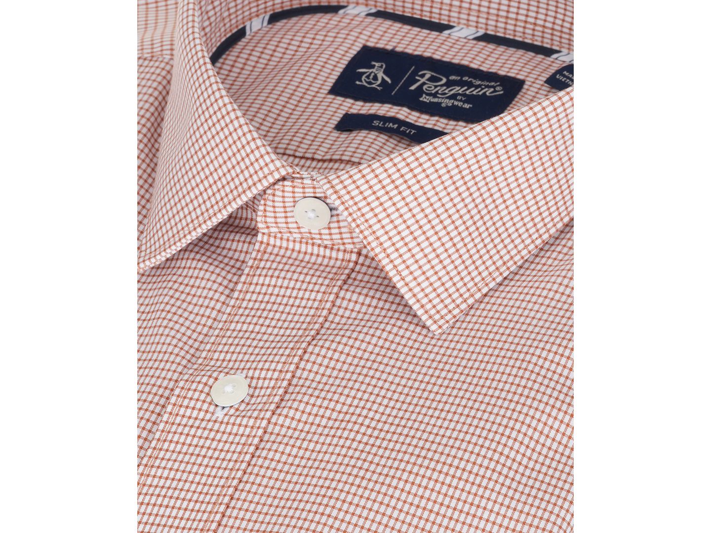 Мужская рубашка Original Penguin Spread-Collar Dress Shirt, цвет: Светлый оранжевый — фото 2