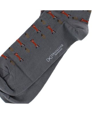 Men's The Hunt Is On Mid-Calf Fox Noevlty Pima Cotton Dress Sock (1 Pair)