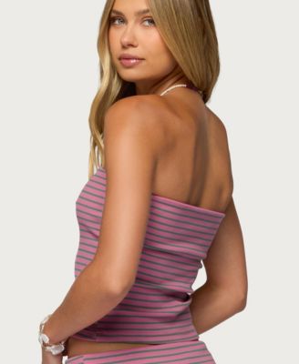 Women's Monikah Striped Built In Bra Tube Top