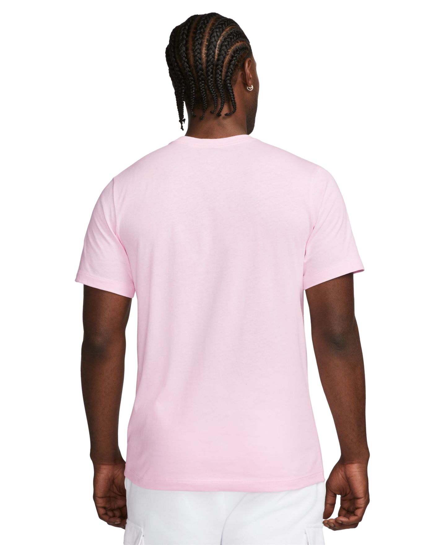 Мужская футболка Nike Sportswear Club Short-Sleeve T-Shirt, цвет: Розовый пенный / Белый — фото 4