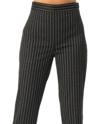 Women's Straight-Leg Striped Trousers